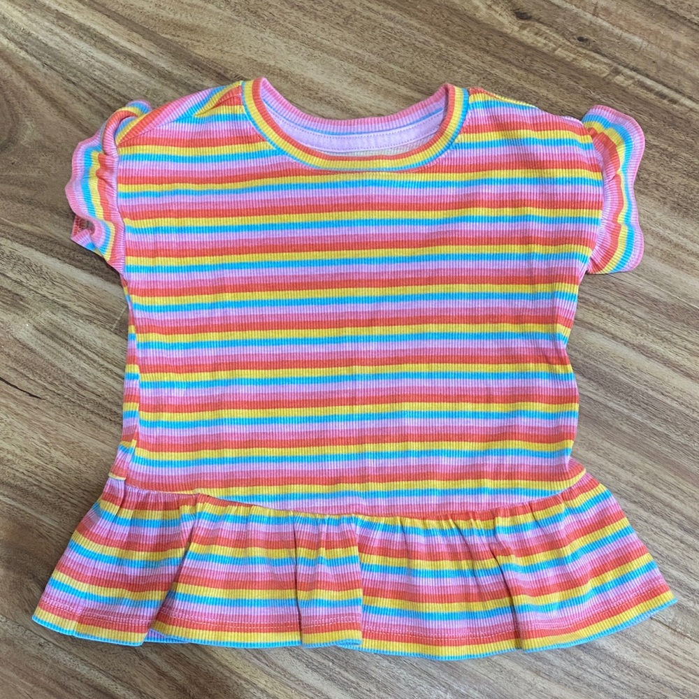 Cat & Jack Multicolor Striped Short Sleeve Tee